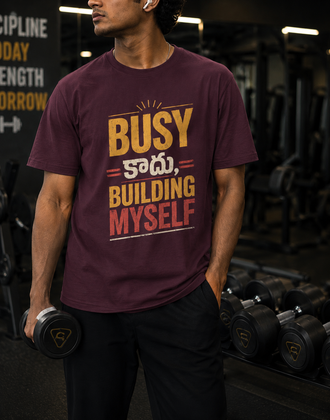Busy కాదు, Building Myself T-Shirt for Boys