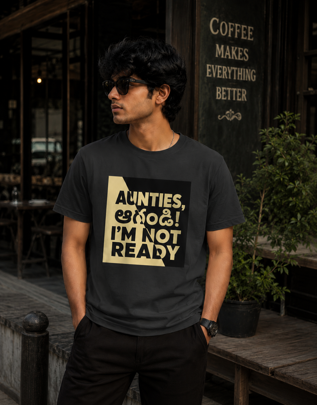 Aunties, ఆగండి! I’m Not Ready T-Shirt for Boys
