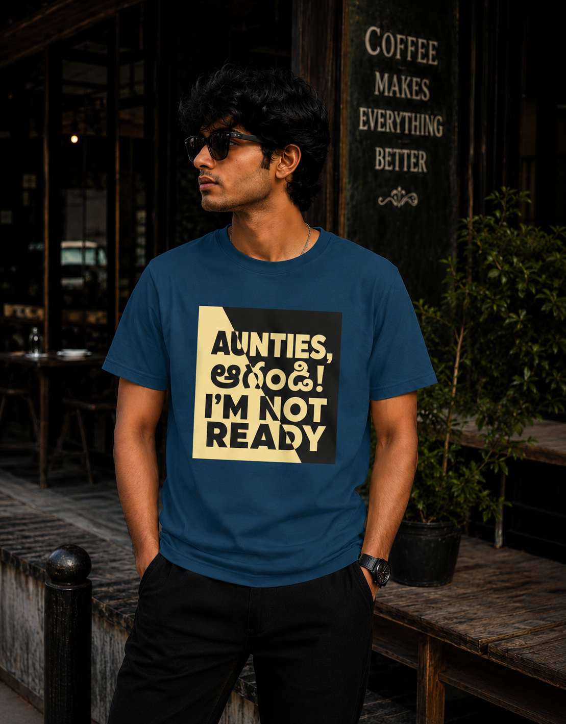 Aunties, ఆగండి! I’m Not Ready T-Shirt for Boys
