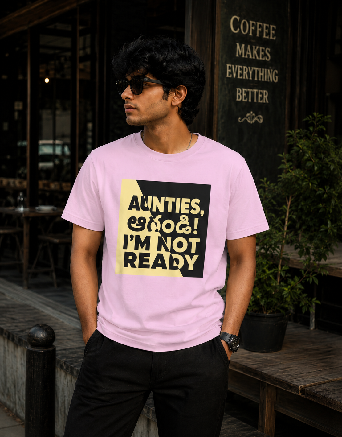 Aunties, ఆగండి! I’m Not Ready T-Shirt for Boys