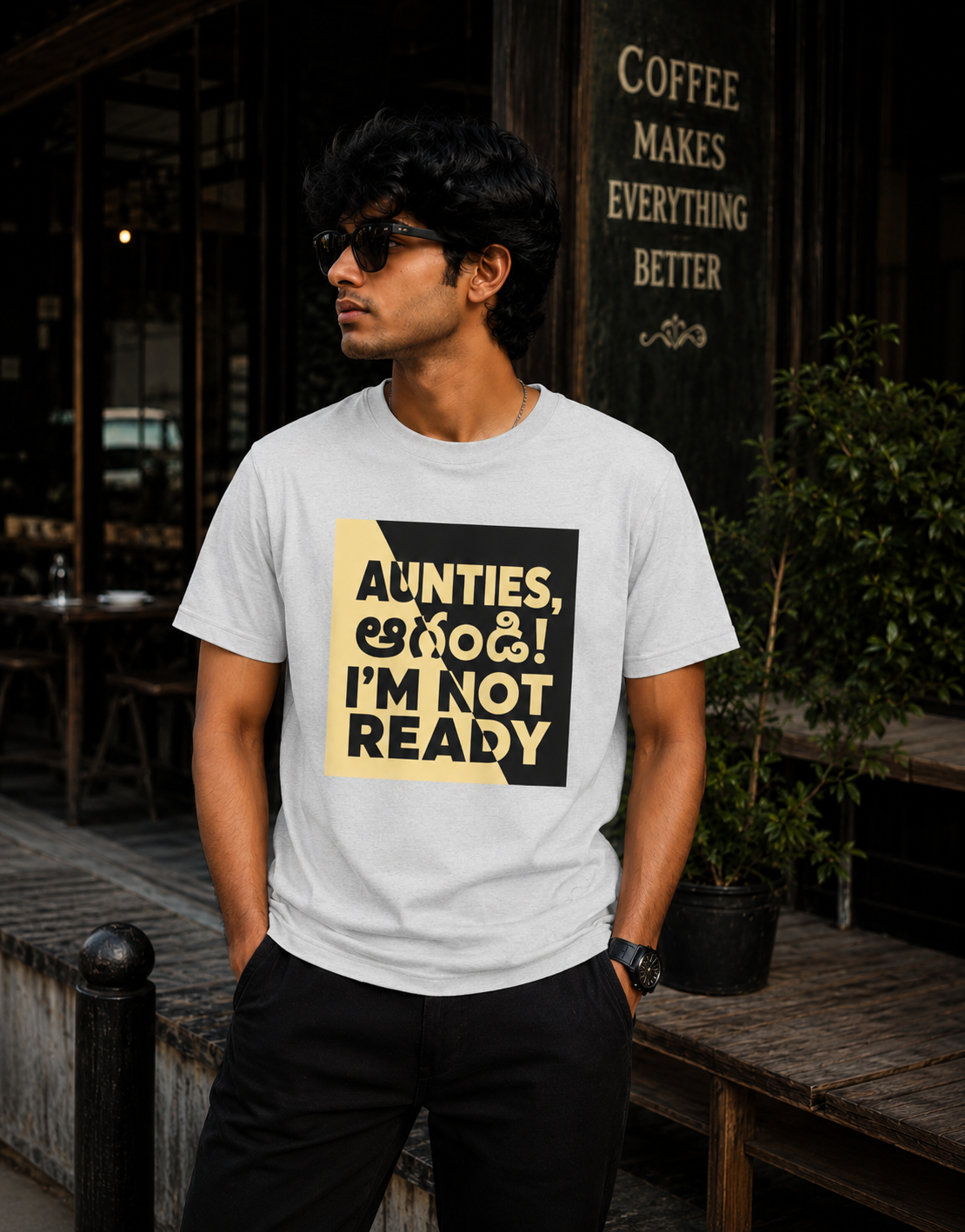 Aunties, ఆగండి! I’m Not Ready T-Shirt for Boys