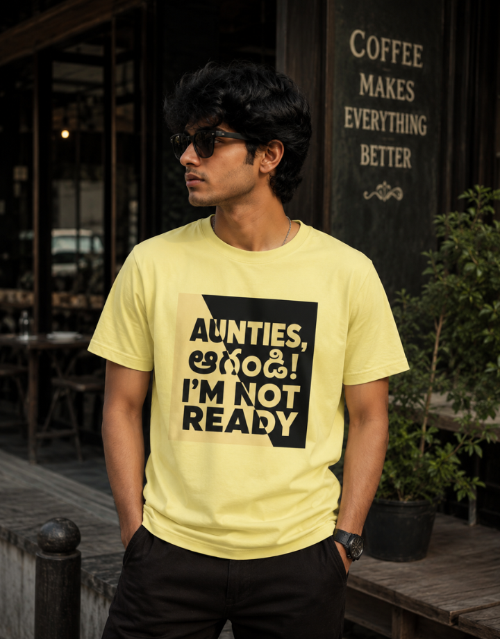 Aunties, ఆగండి! I’m Not Ready T-Shirt for Boys