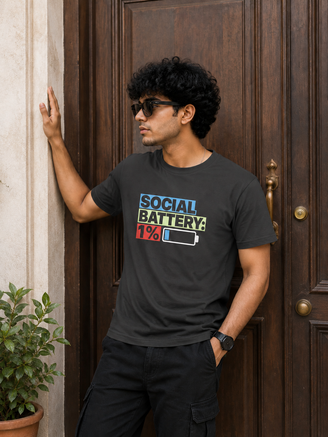 Social Battery: 1% T-Shirt for Boys