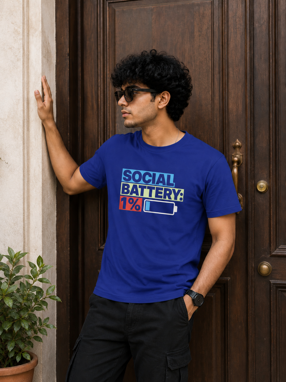 Social Battery: 1% T-Shirt for Boys