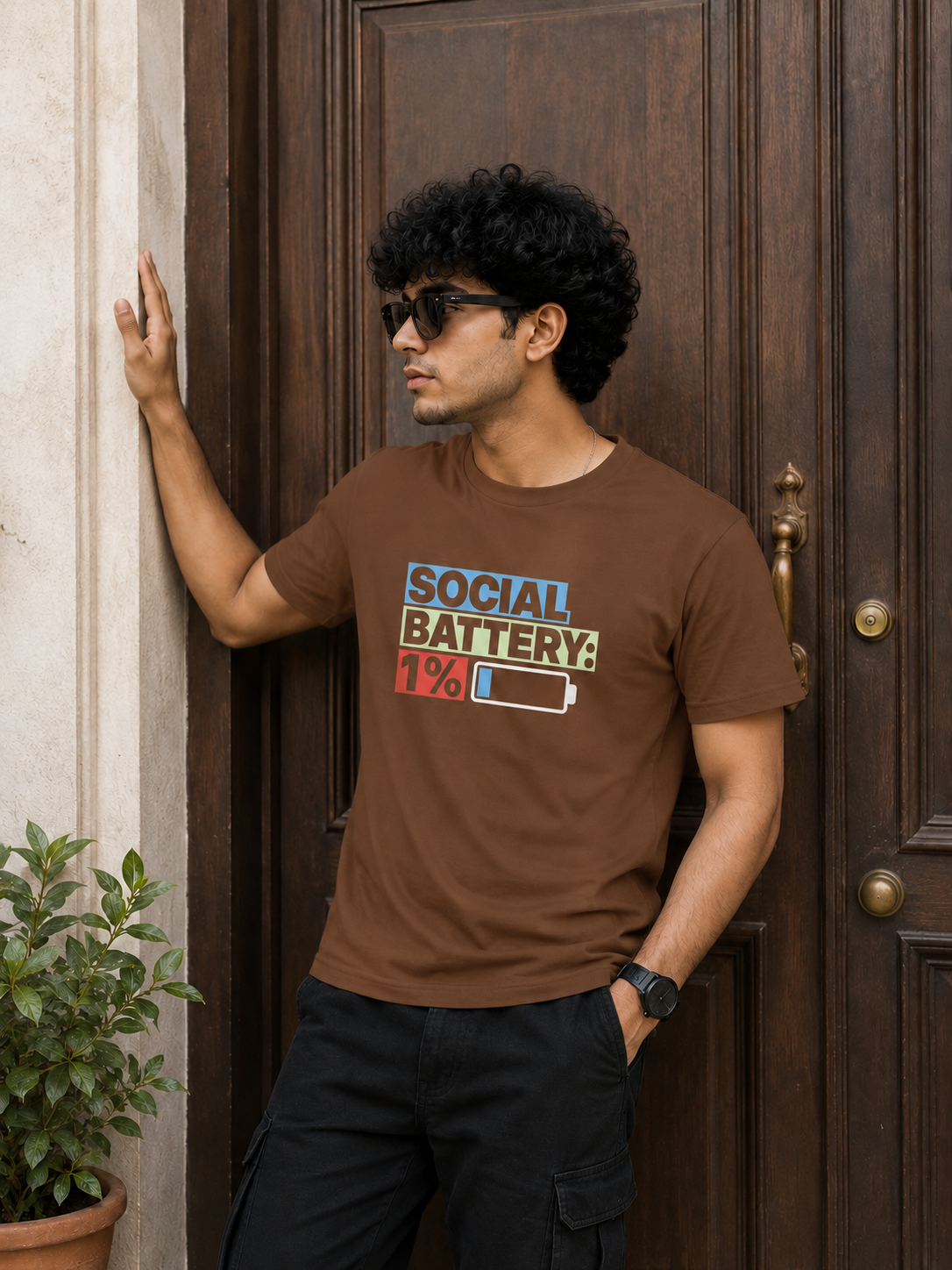 Social Battery: 1% T-Shirt for Boys