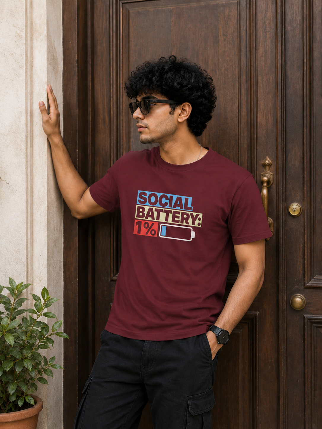 Social Battery: 1% T-Shirt for Boys