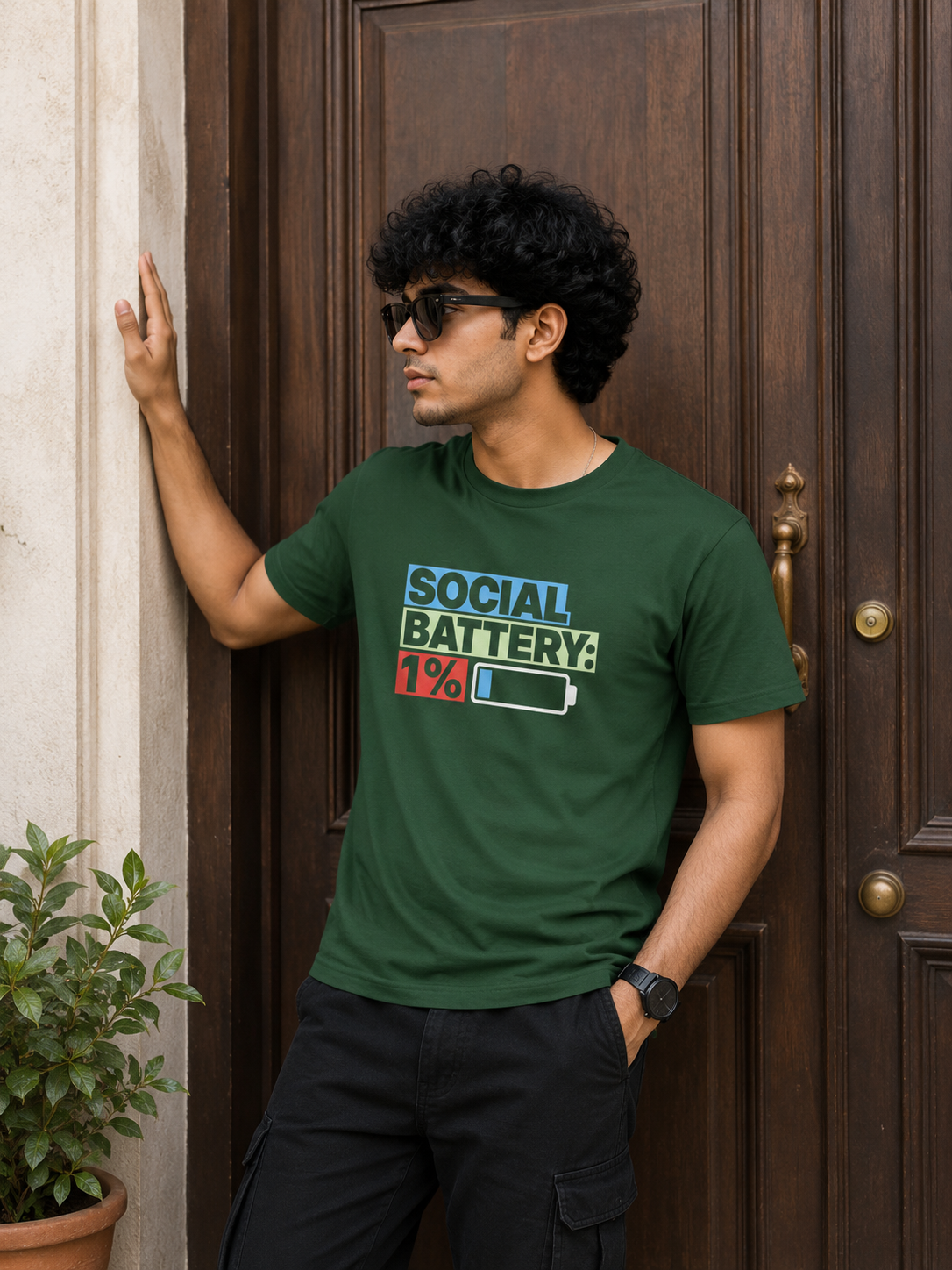 Social Battery: 1% T-Shirt for Boys
