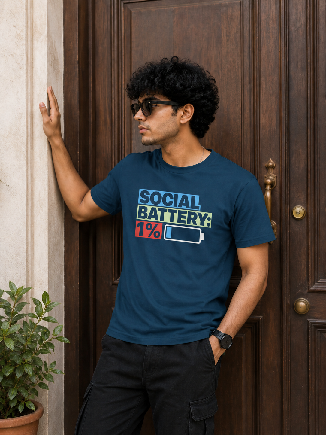 Social Battery: 1% T-Shirt for Boys