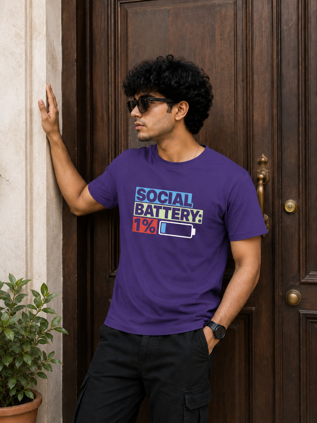 Social Battery: 1% T-Shirt for Boys