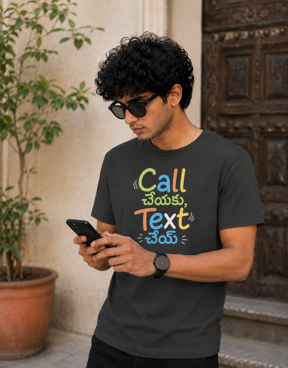 Call చేయకు, Text చెయ్ T-Shirt for Boys