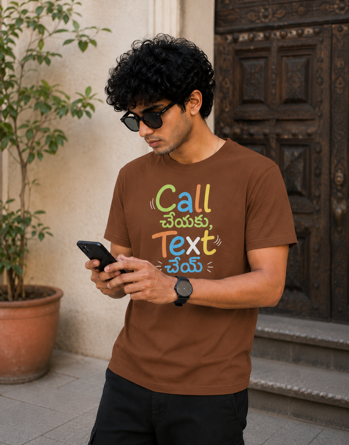 Call చేయకు, Text చెయ్ T-Shirt for Boys