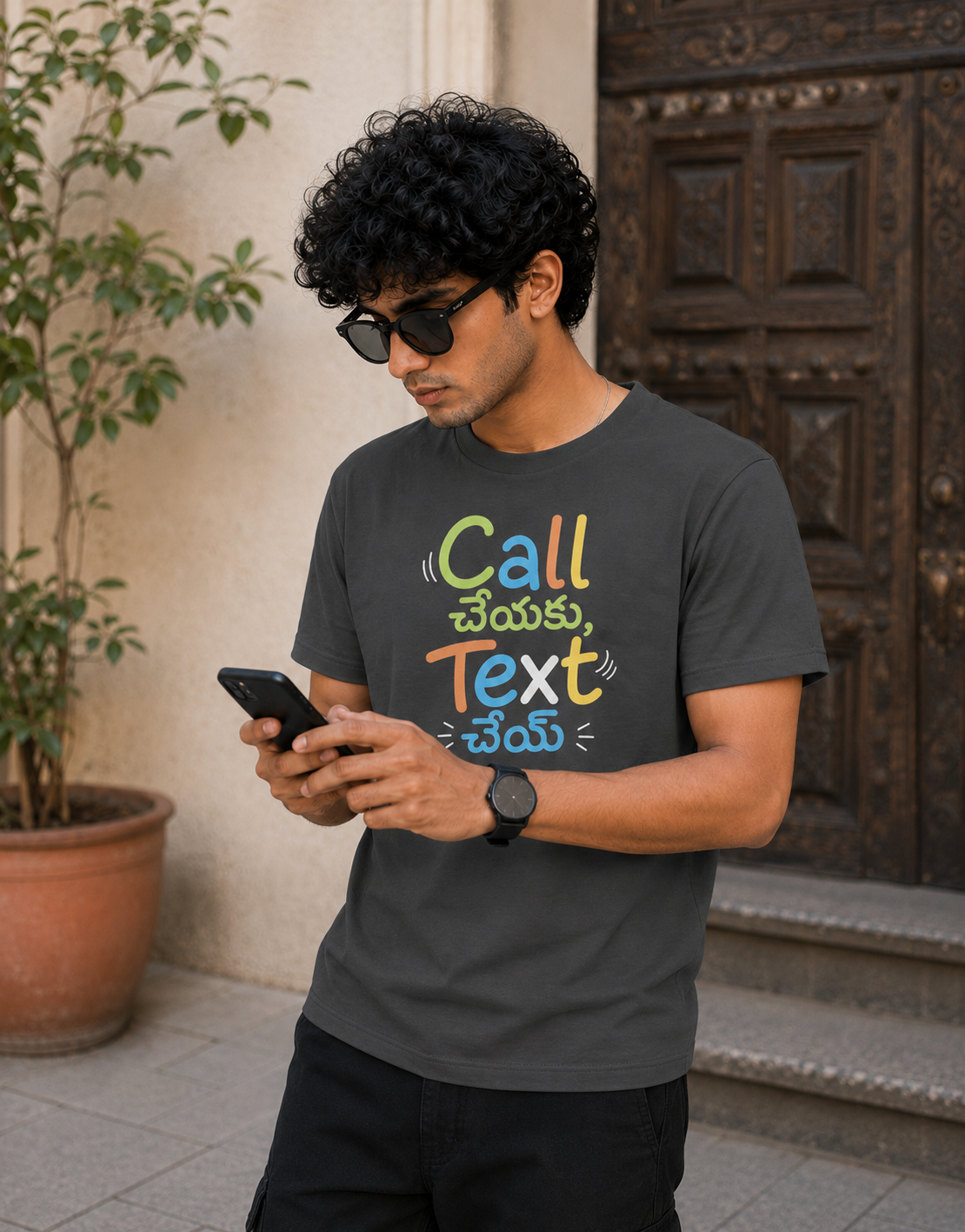 Call చేయకు, Text చెయ్ T-Shirt for Boys