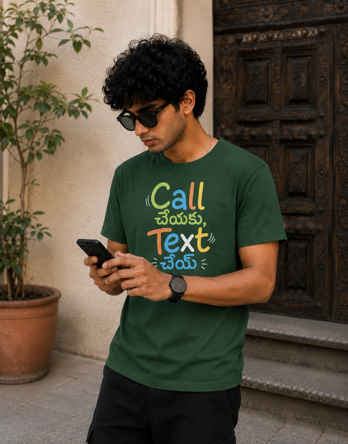 Call చేయకు, Text చెయ్ T-Shirt for Boys