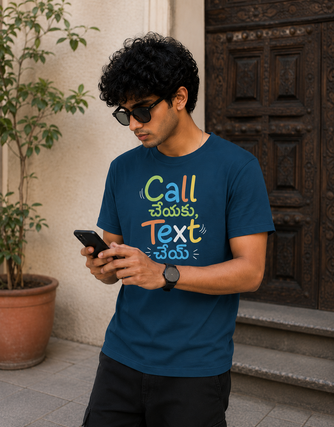 Call చేయకు, Text చెయ్ T-Shirt for Boys