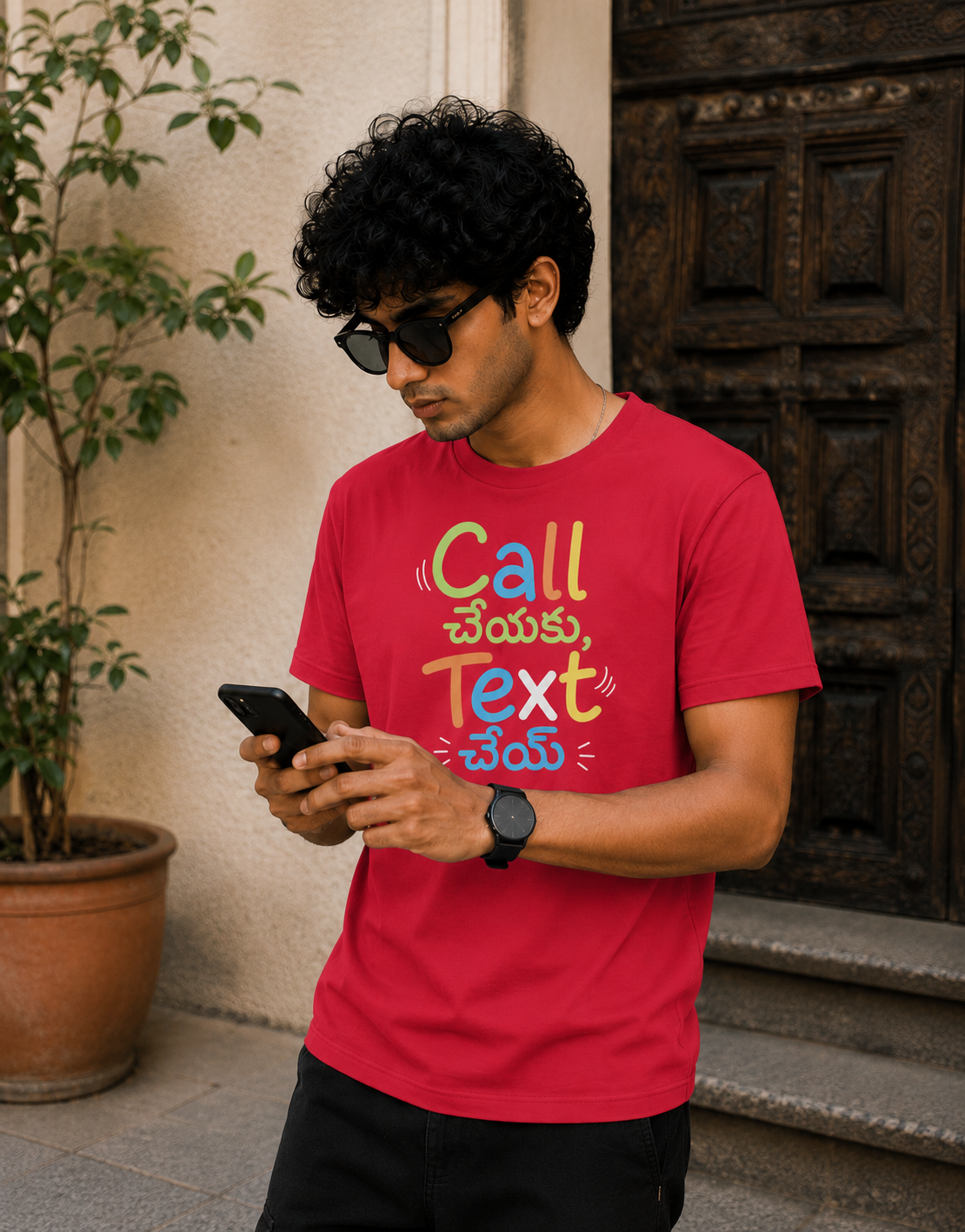 Call చేయకు, Text చెయ్ T-Shirt for Boys