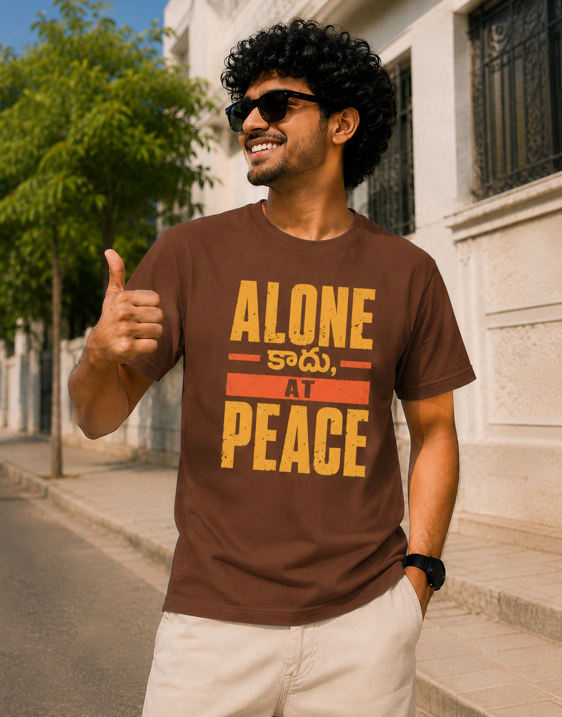 Alone కాదు, At Peace T-Shirt for Boys