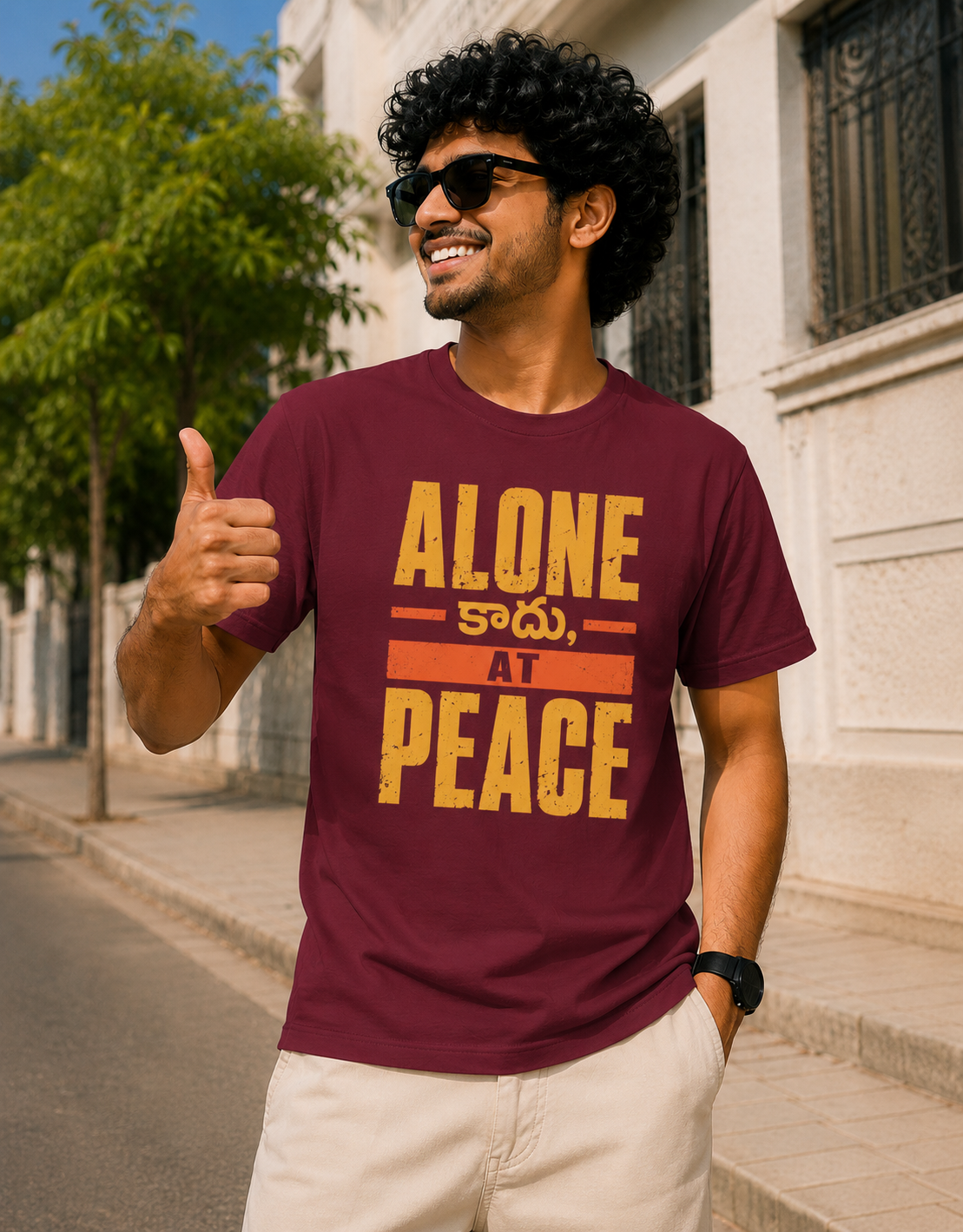 Alone కాదు, At Peace T-Shirt for Boys
