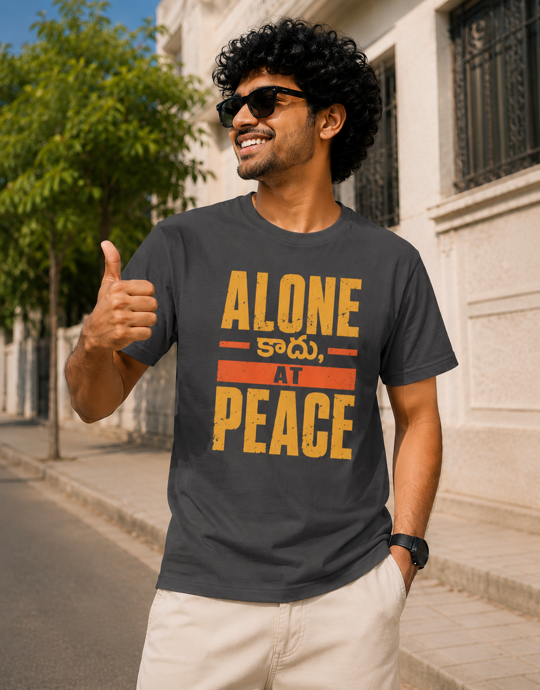 Alone కాదు, At Peace T-Shirt for Boys