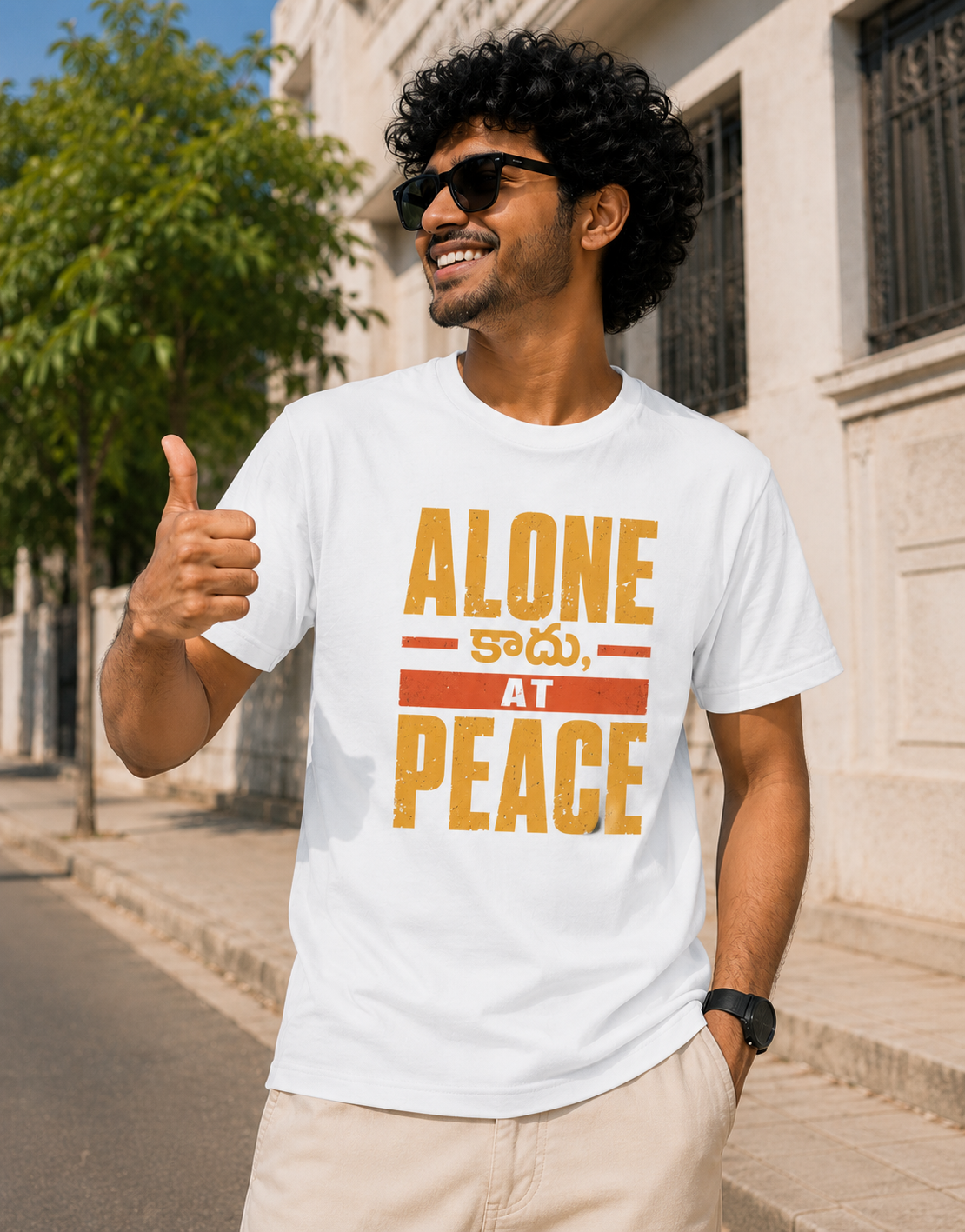 Alone కాదు, At Peace T-Shirt for Boys