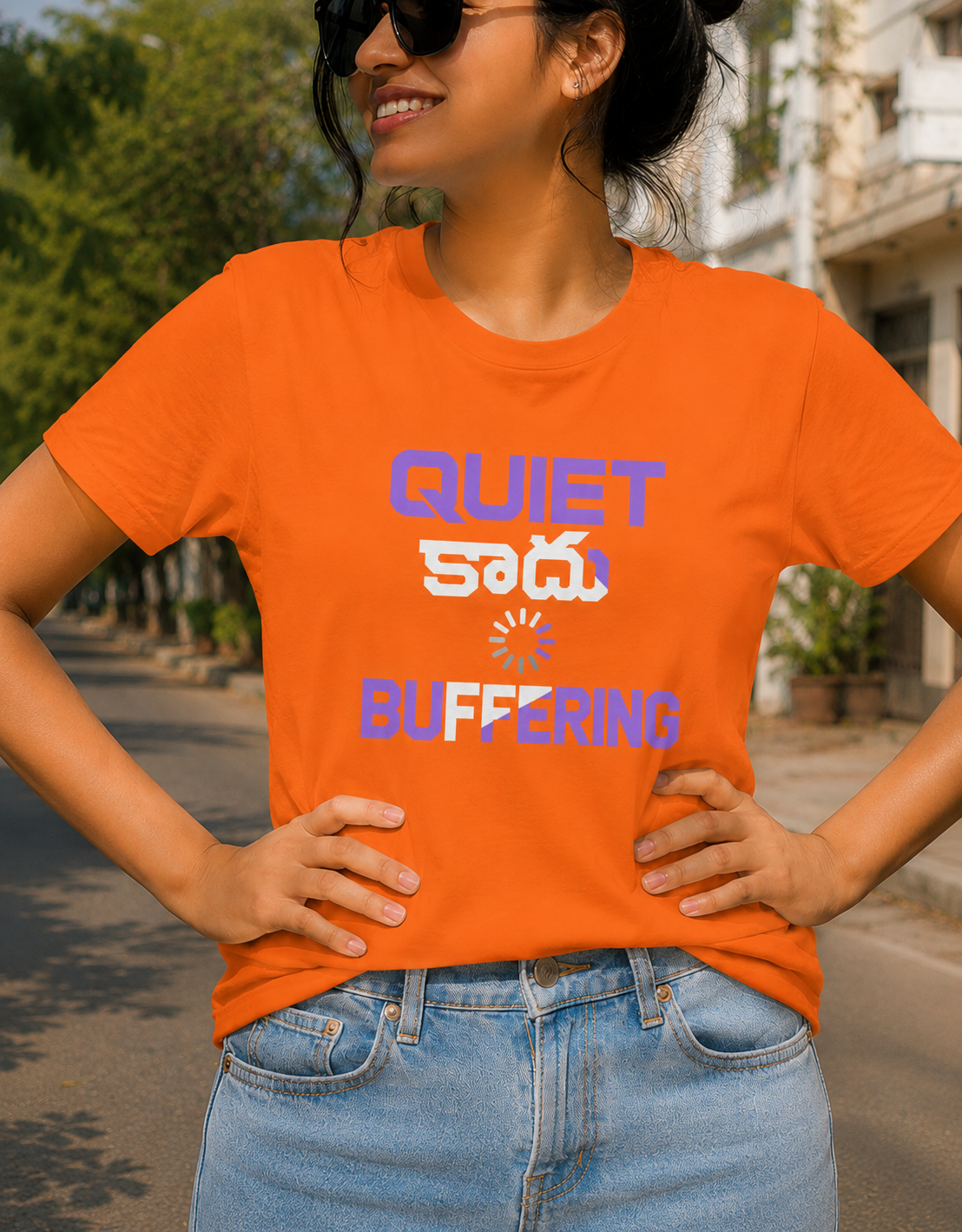 Quiet కాదు, Buffering Tshirt for Girls