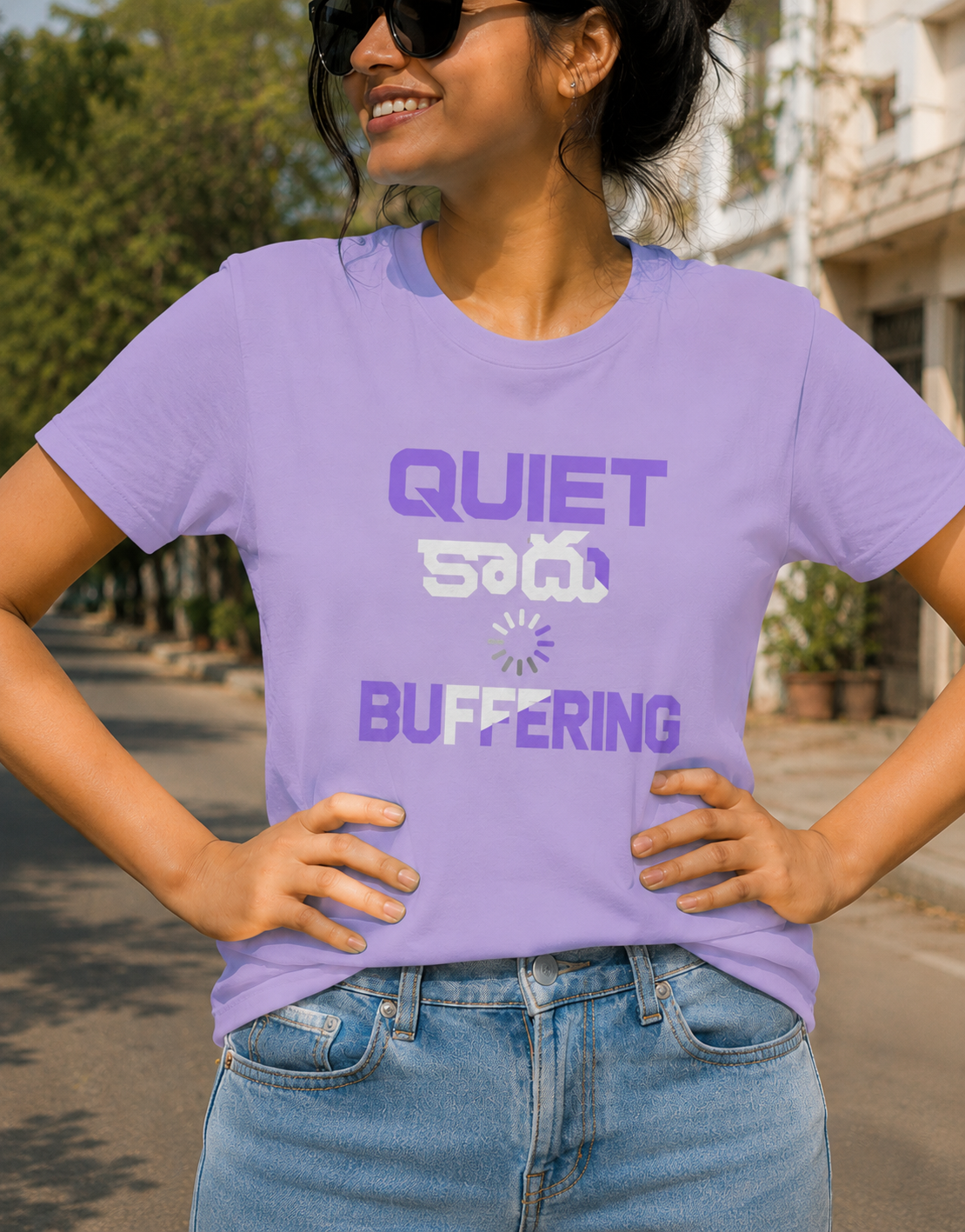 Quiet కాదు, Buffering Tshirt for Girls